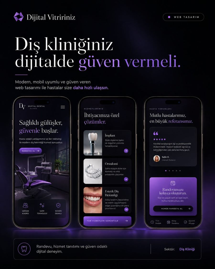 Diş kliniği web sitesi örneği
