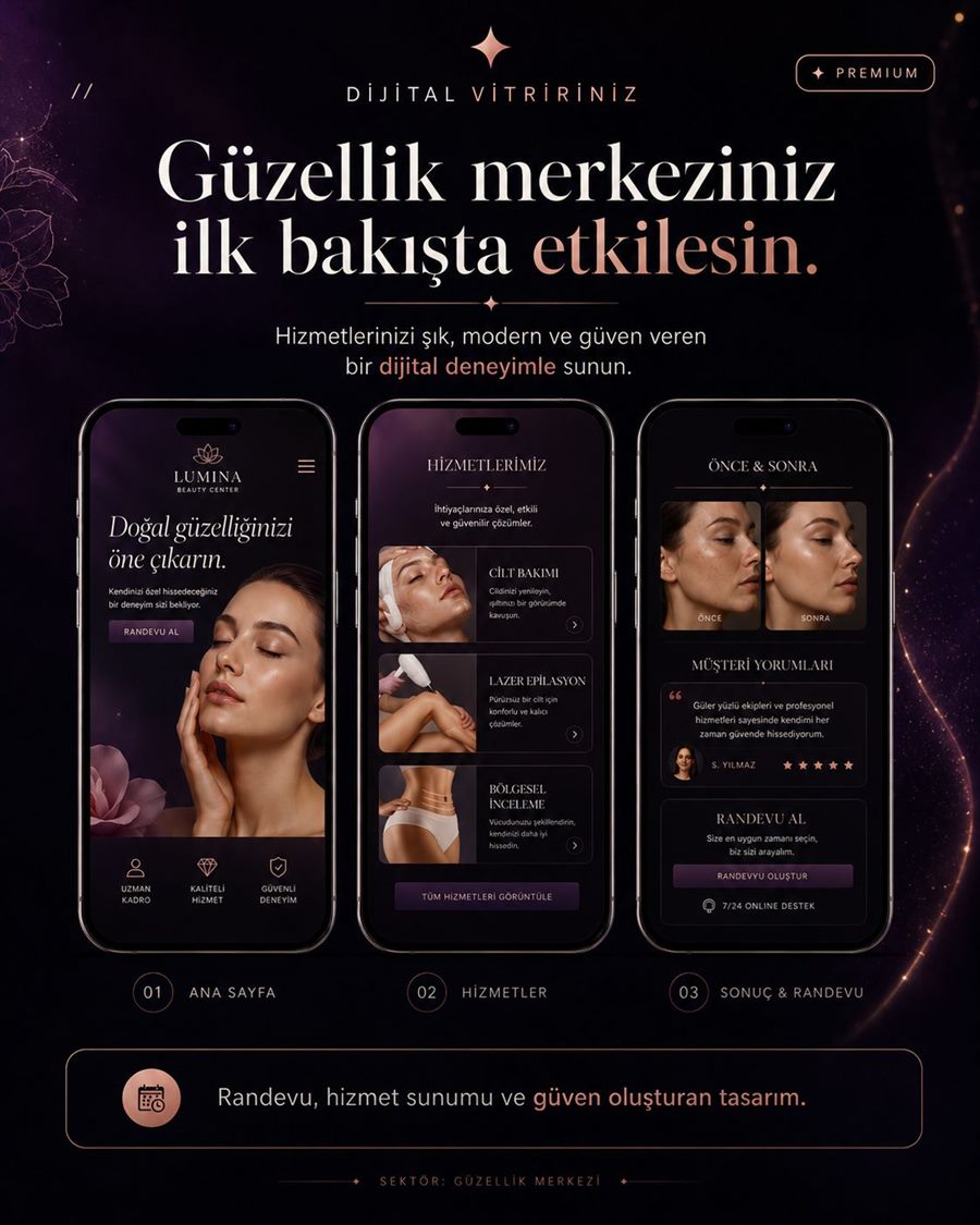 Güzellik merkezi web sitesi örneği