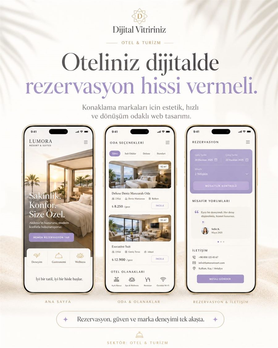 Otel ve turizm açık tema web sitesi örneği